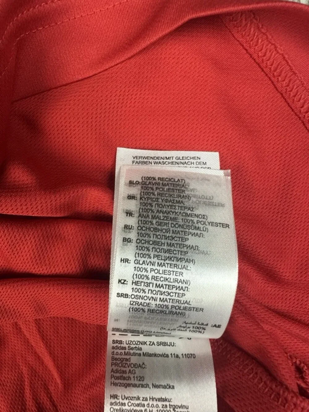 NWT Adidas Golf Polo Shirt Mens Large Red Johnson & Johnson Performance UPF 50+